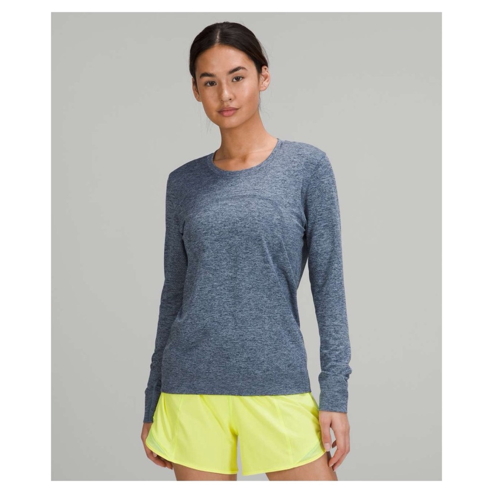 Lululemon Swiftly Relaxed Long Sleeve Shirt True Navy/Blue Linen 10 - Picture 7 of 7